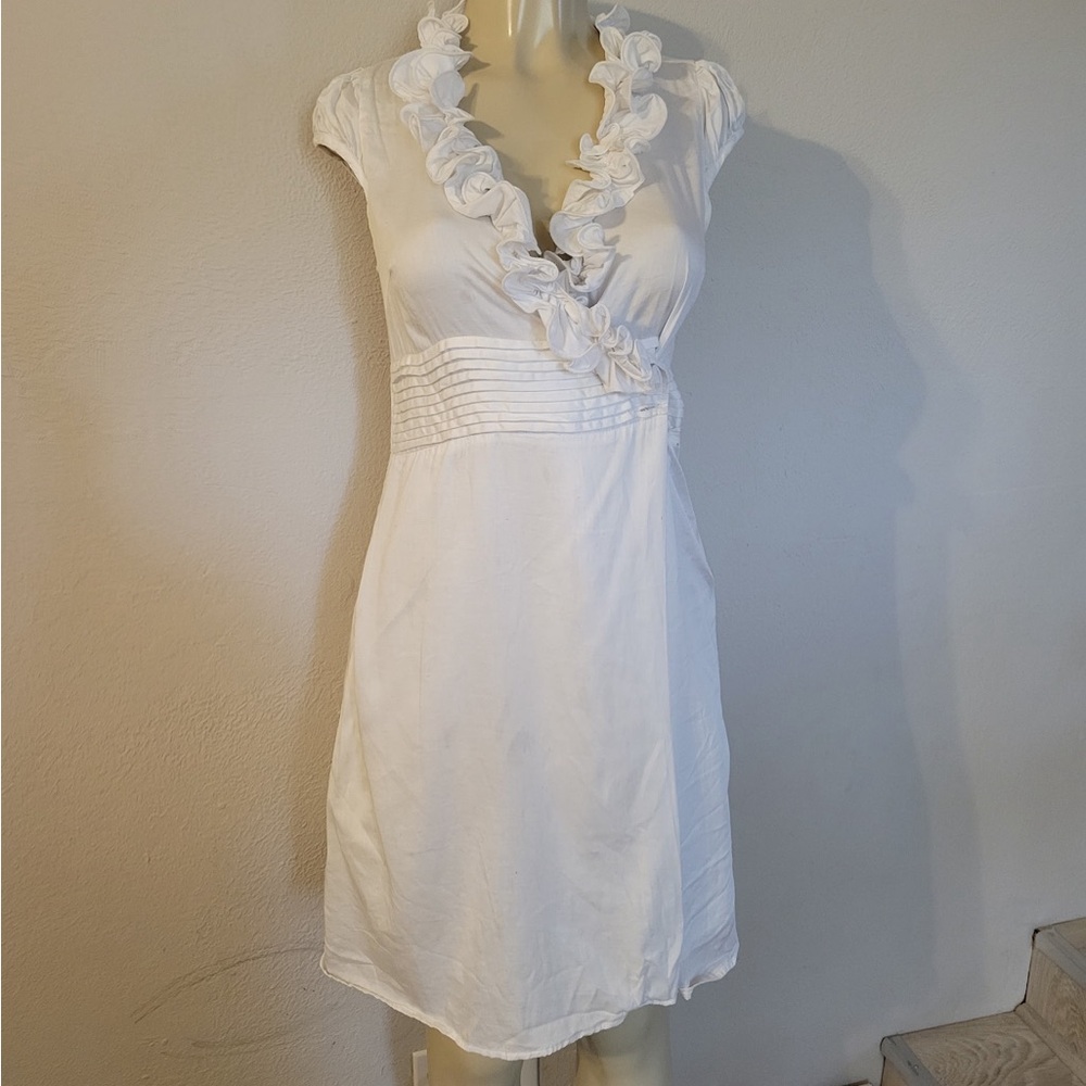 Elegant White Ruffled Dress